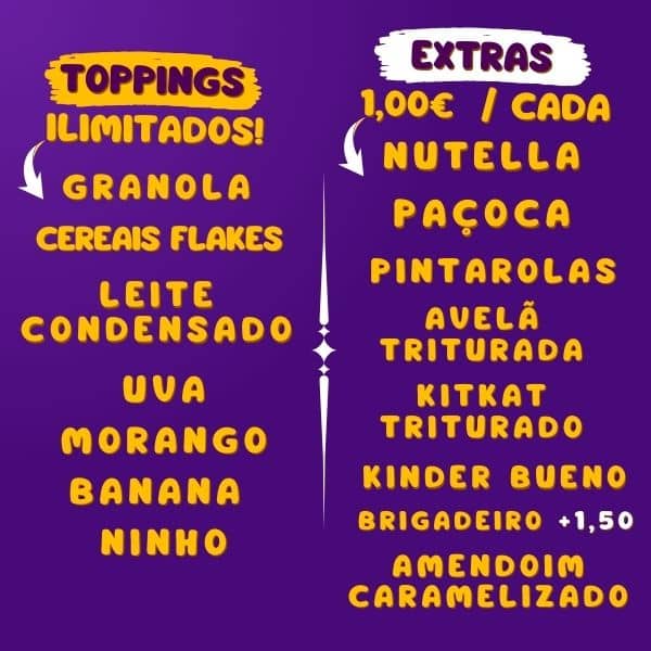 Escolha seus toppings!